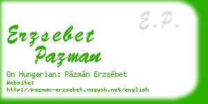 erzsebet pazman business card